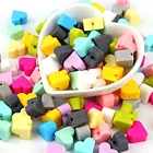 100 шт. силиконовые бусины в форме сердца Сделай Сам грызунок пищевой Прорезыватель для зубов, не содержит бисфенола А, экологически чистый жевательный силикон