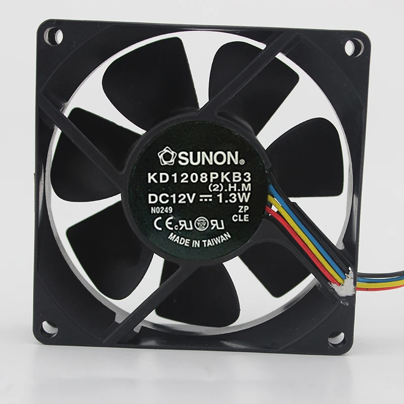 Оригинальный бесшумный вентилятор KD1208PKB3 8020, 12 В, 1,3 Вт