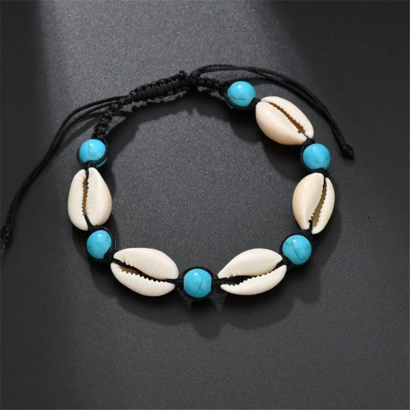 

WWLB Hot Sale Handmade Natural Seashell Hand Knit Bracelet Shells Bracelets Women Accessories Beaded Strand Bracelet