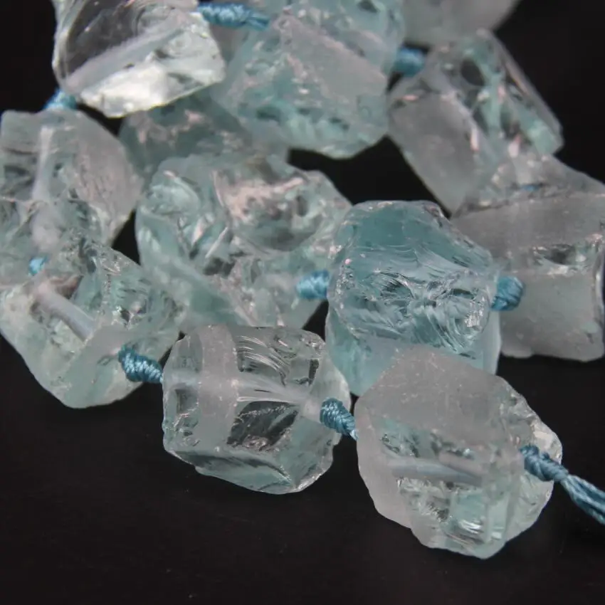 15 5 дюйма/нить голубой кварц незакрепленные бусины необработанные Nugget светильник