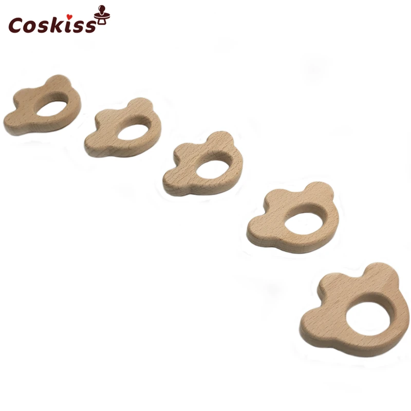 Organic Beech Wooden Bear's Paw Natural Handmade Teether DIY Personalized Pendent Eco-Friendly Safe Baby | Мать и ребенок