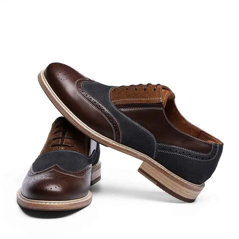 

DESAI Top Quality Oxford Shoes For Men Genuine Leather Shoes Original Comfort Luxury Brand Spring Laces Up Summer Breathable