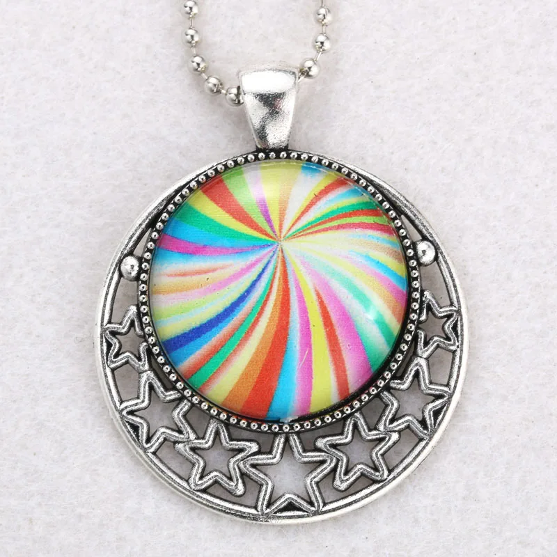 2 шт. Хрустальный кабошон 5 видов стилей цинковый сплав серебряное ожерелье со