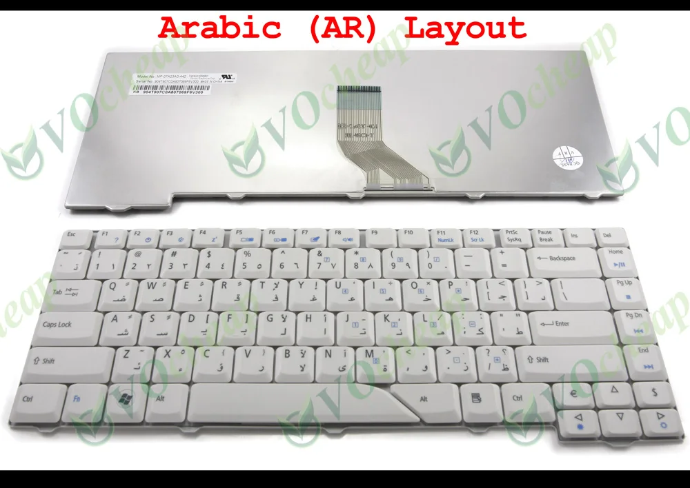 New Laptop keyboard for Acer Aspire 4710 4220 4320 4520 4720 5300 5720 5920 Grey White Arabic AR - MP-07A23A0-442 NSK-H3V0A | Компьютеры и