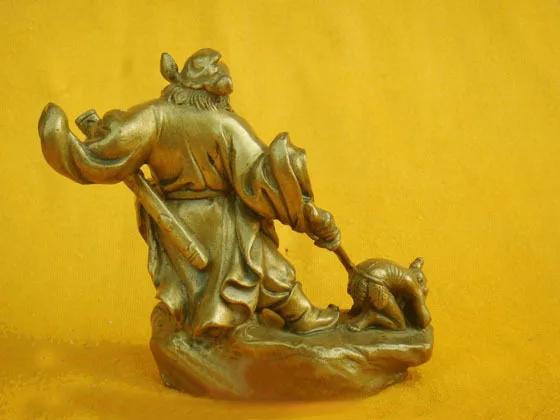 Китайский изгонщик Чжун Куй Бронзовая Статуя Статуэтка 4 &quotH медное украшение