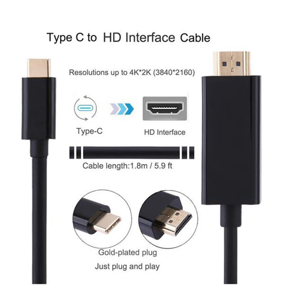 4K 1080P Micro USB 3 1 Type c к HDMI адаптер кабель для HDTV Macbook ноутбука телефона видео C