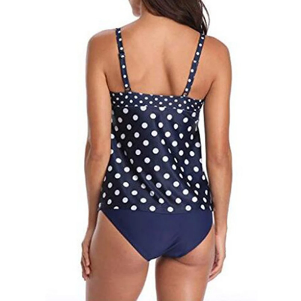 Танкини в горошек размера плюс купальник из двух частей скрученный купальный