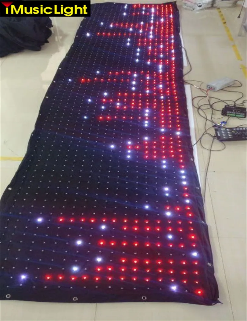 P6 120 см на 500 светодиодный гибкий дисплей LED видео ткань PC/DMX контроль с sd картой|dmx