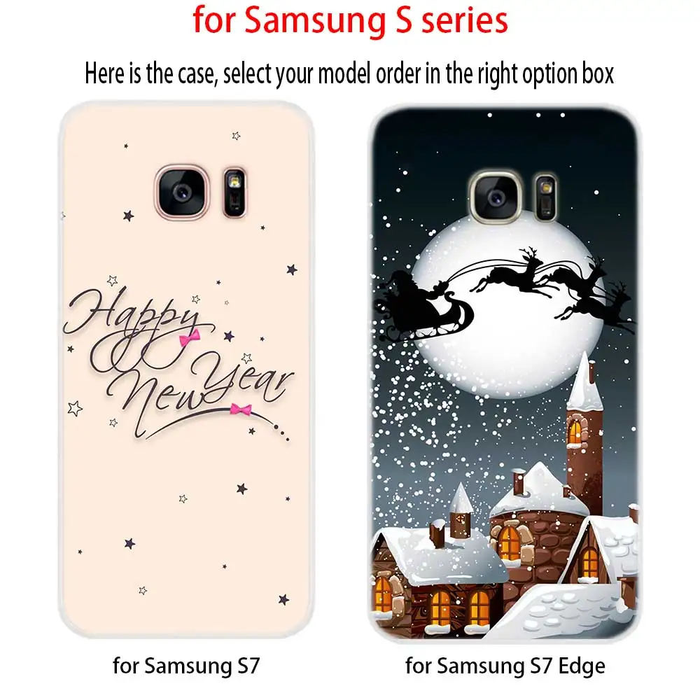 Алмазная живопись рождественские карты Мягкий силиконовый чехол для Samsung Galaxy S7edge
