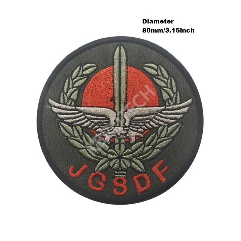 Green JGSDF Embroidery Patch Embroidered Patches Military Tactical Shoulder Mark Armband Fabric Sticker Appliqued Clothing Accessories - Цвет: Green