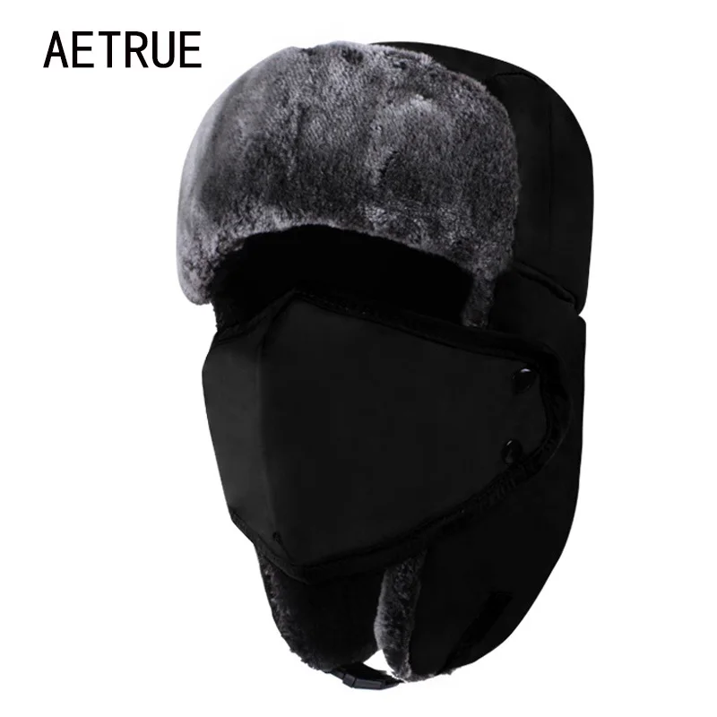 

Зимние женские шапки-ушанки AETRUE, мужские меховые теплые шапки-ушанки, зимние шапки для женщин, шапка с наушниками, шапки, новинка 2018