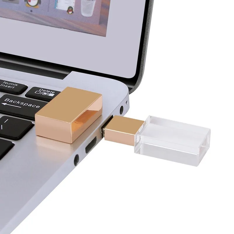 Совершенно новый логотип на заказ Золотой Кристалл usb 2 0 флэш-карта памяти