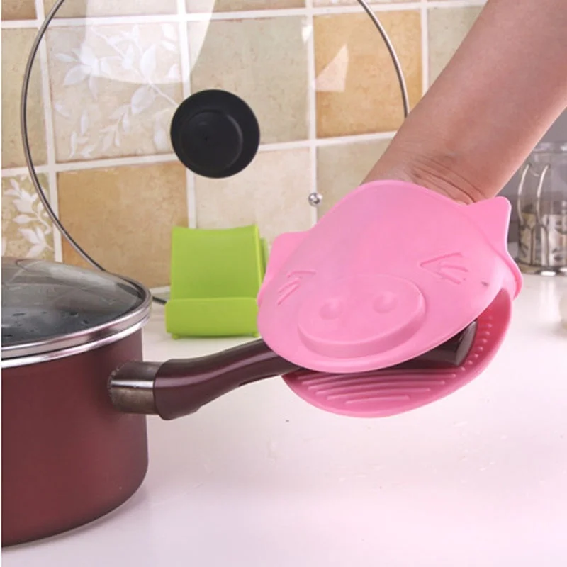 1 шт. новые милые термосиликоновые перчатки в форме свиньи нескользящие для