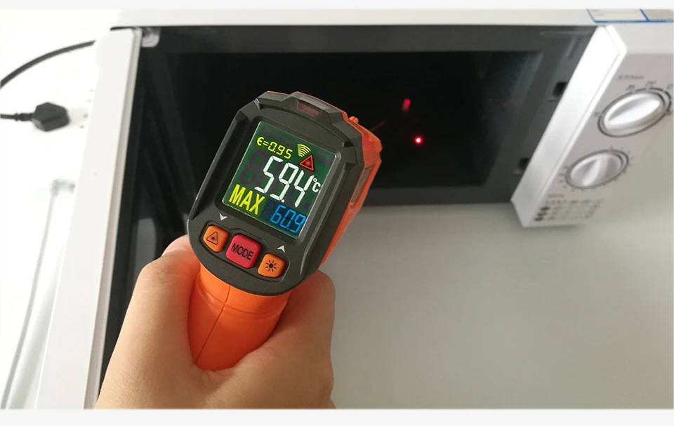 PEAKMETER PM6519B/PM6519C ЖК ручной лазерный цифровой ИК инфракрасный термометр Температура-50~ 500 градусов Бесконтактный тест окружающей среды
