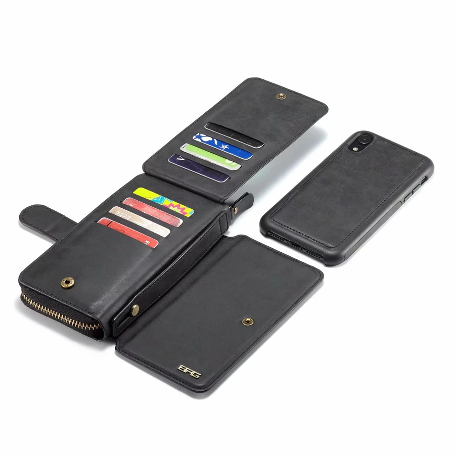 Новый чехол-кошелек для iPhone X XR XS Max 7 8 6 plus 6s чехол 2в1 слот карт Ретро Флип кожаный
