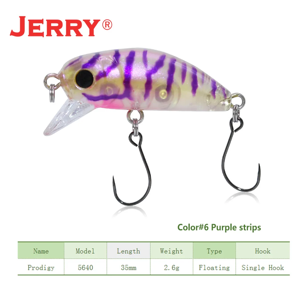 purple strips Jerry 35 мм 2,6 г спиннинг медленно тонущиеся воблеры кренкбейт Форель Приманка для окуня пресноводный камень рыболовное снасти Оборудование - Цвет: purple strips