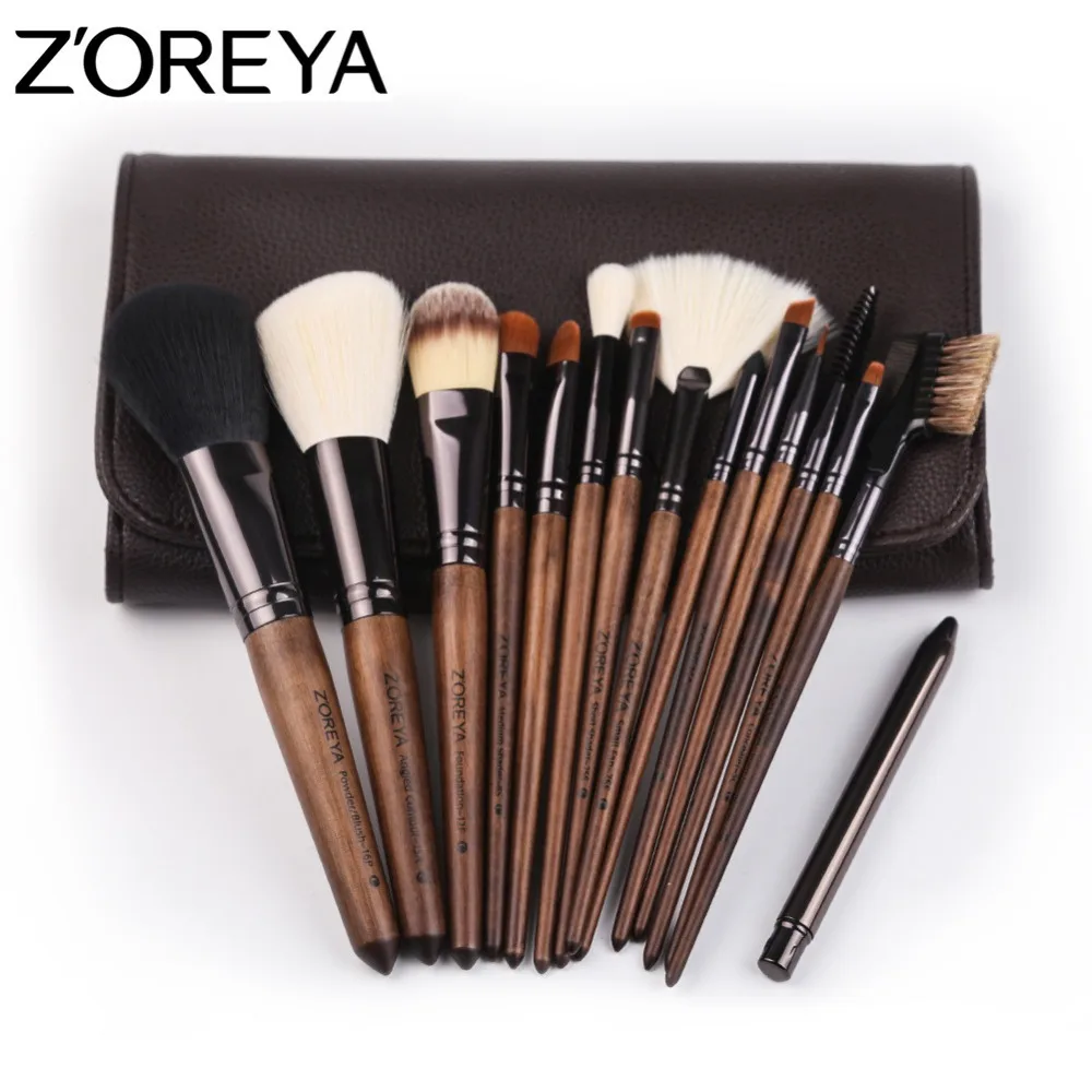 Брендовые кисти для макияжа ZOREYA 15 шт. профессиональная косметическая кисть с