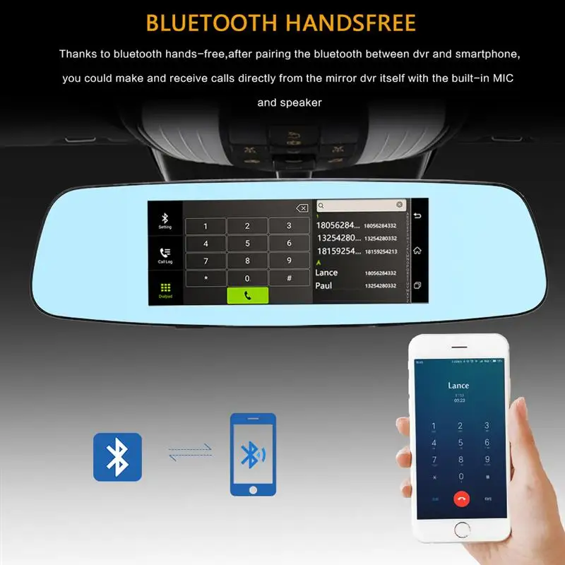 Зеркало-видеорегистратор Onever 4G Wi-Fi Android 5 1 GPS Bluetooth | Автомобили и мотоциклы
