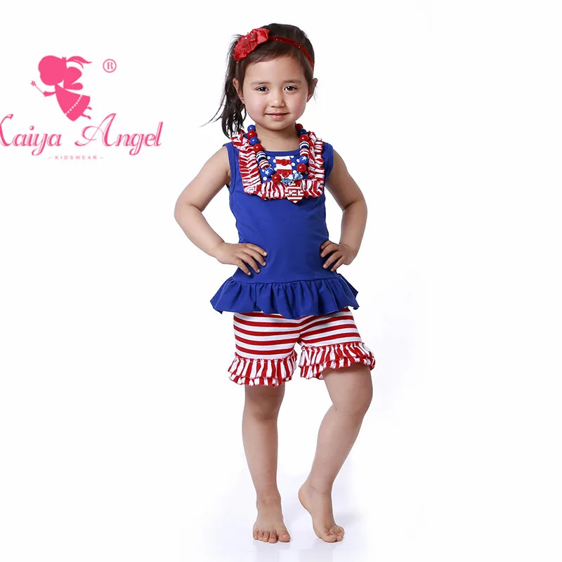 Kaiya Angel/хит продаж наряд Русалочки 4 июля Детская Хлопковая кружевная одежда