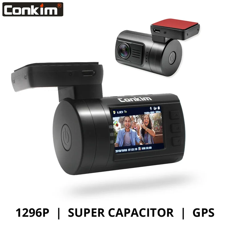 Автомобильный видеорегистратор Conkim с gps Ambarella A7 автомобильный 1296 P супер HD мини 0806