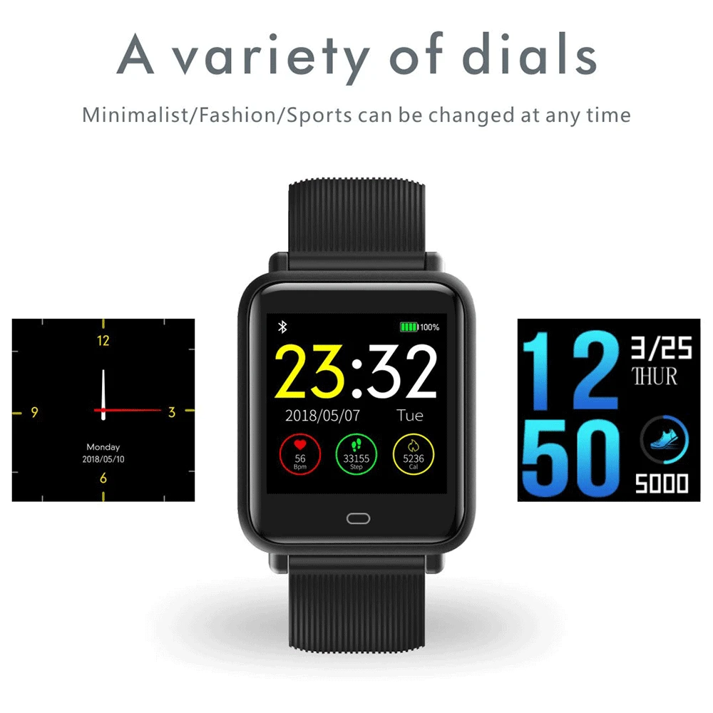 SmartWatch Men Heart Rate Monitor Waterproof Smart Bracelet Phone calls SMS reminder for Android IOS Smartphone Mens Women | Электроника