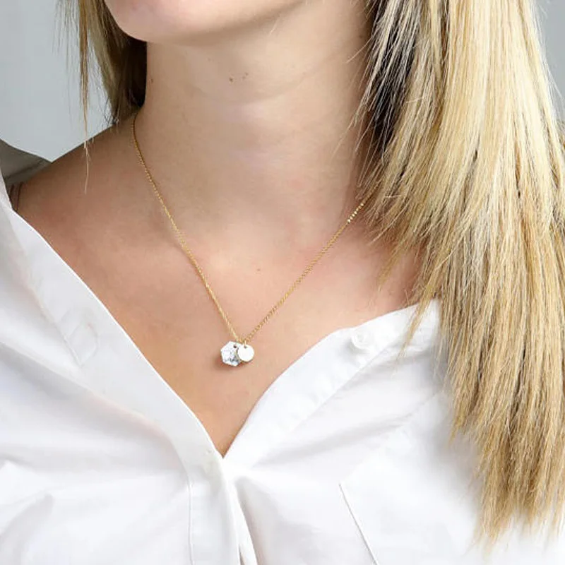 Оригинальная подвеска с белыми бирюзами 26 ручная печать монограмма подарок для