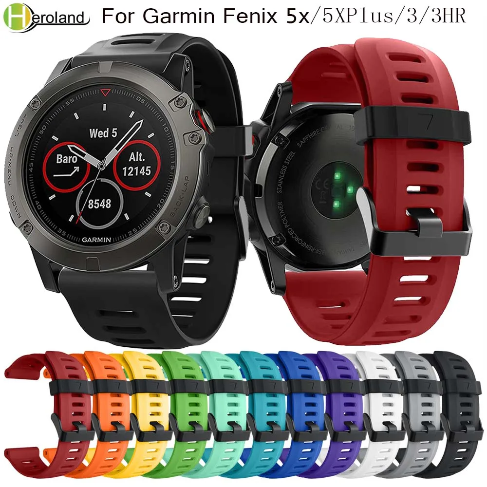Ремешок силиконовый для наручных часов Garmin Fenix 5x 26 мм с инструментами|Ремешки