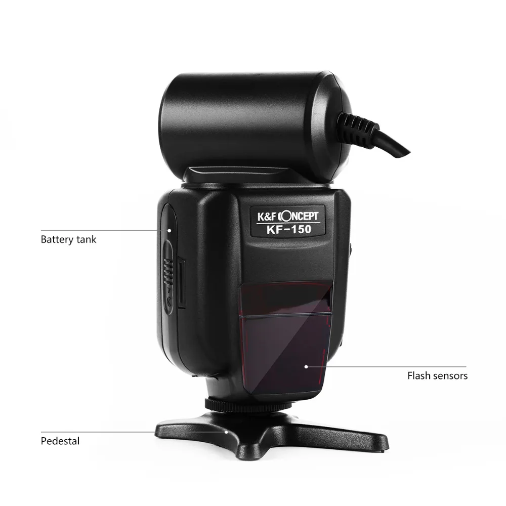 

K&F CONCEPT 150-C Macro Ring Light TTL Auto Manual Flash GN14 LCD Display for Canon DSLR Camera + 6pcs Adapter Ring +Mini Stand