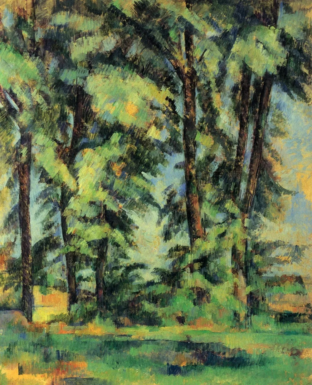 

100% hand made Oil Painting Reproduction on linen canvas,large-trees-at-jas-de-bouffan-1887 by paul Cezanne,oil paintings