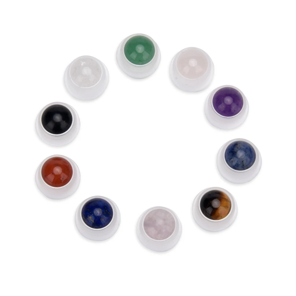 Decorative tops 10 шт. 10 мл Портативный Стеклянный ролик роллербол эфирное масло контейнер для бутылок Путешествия многоразового использования с хрустальными ЧИПАМИ бутылка для хранения - Цвет: Decorative tops