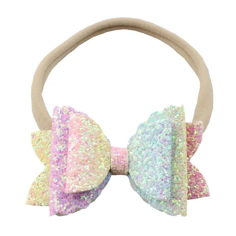 

36pc/lot New Fashion Baby Girls 3.5 Inch Glitter Hair Bow Nylon Headbands Kids Hairpins Barrettes Toddler Hair Accessories