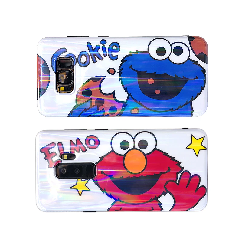Cute Cartoon Elmo Monsters Cookie Glossy Soft Silicon Cover For Samsung Note9 S7 Edge S8 S9 PLUS Note8 capa coque |