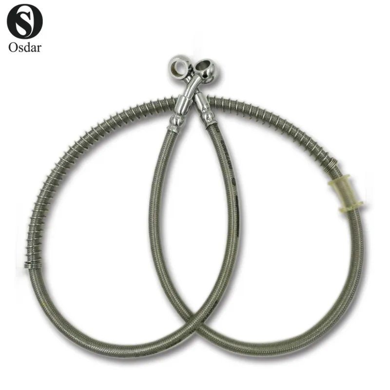 Motorcycle Dirt Bike Braided Steel Hydraulic Reinforce Brake line Clutch Oil Hose Tube 390mm To 2000mm Universal Free Shipping|brake line|braided