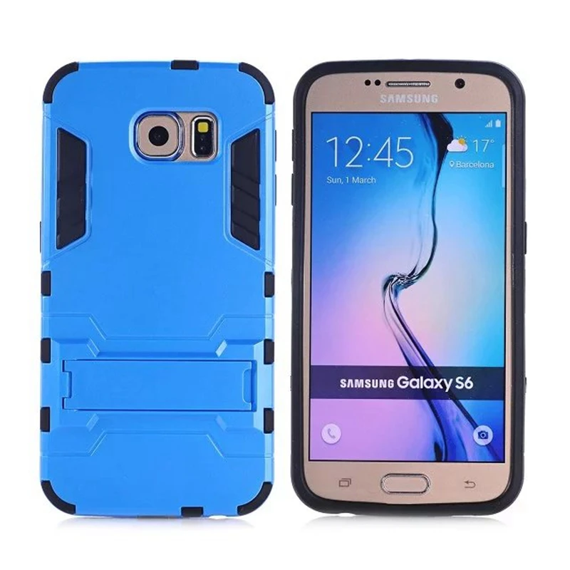 For Samsung Galaxy S6 edge Plus S6edge Hard Silm Hybrid Duty Armor Shield Case TPU + PC Back Cover Protective With Stand etui |