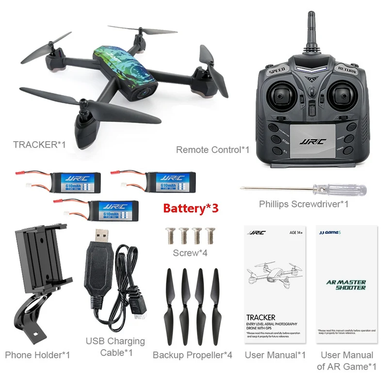 JJRC H55 трекер Wi-Fi FPV с камерой 720P HD gps позиционирование Радиоуправляемый Дрон Квадрокоптер камуфляж RTF VS JJPRO P130 H37 MJX Bugs 6 - Цвет: Blue x 3 Battery