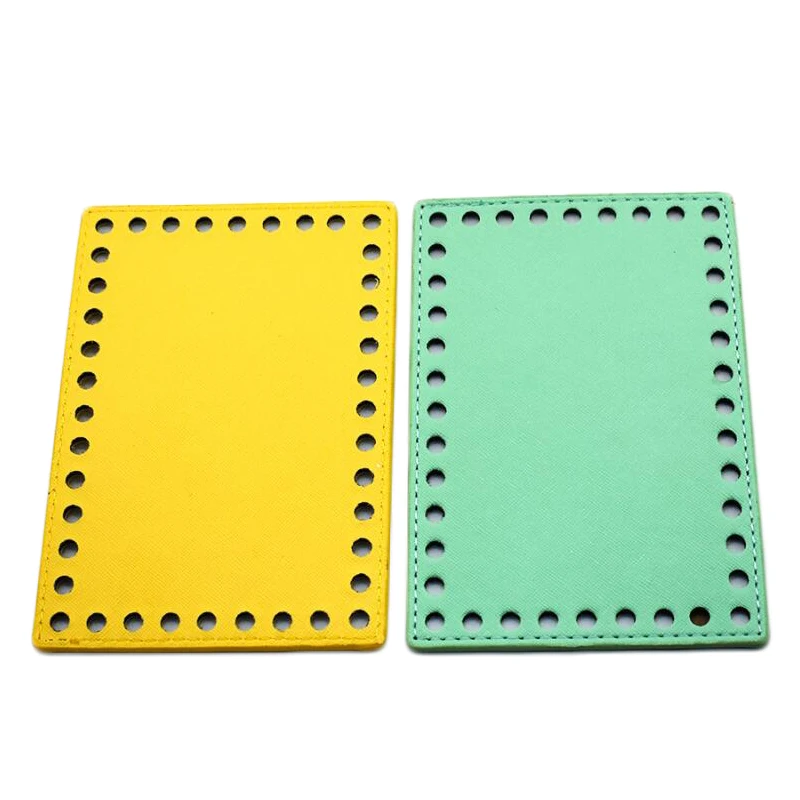 

16x11cm Bottom for Knitting Bag PU Patent Leather Bag Accessories Candy Green Bottom with Holes Bag Leather Bottoms For Women