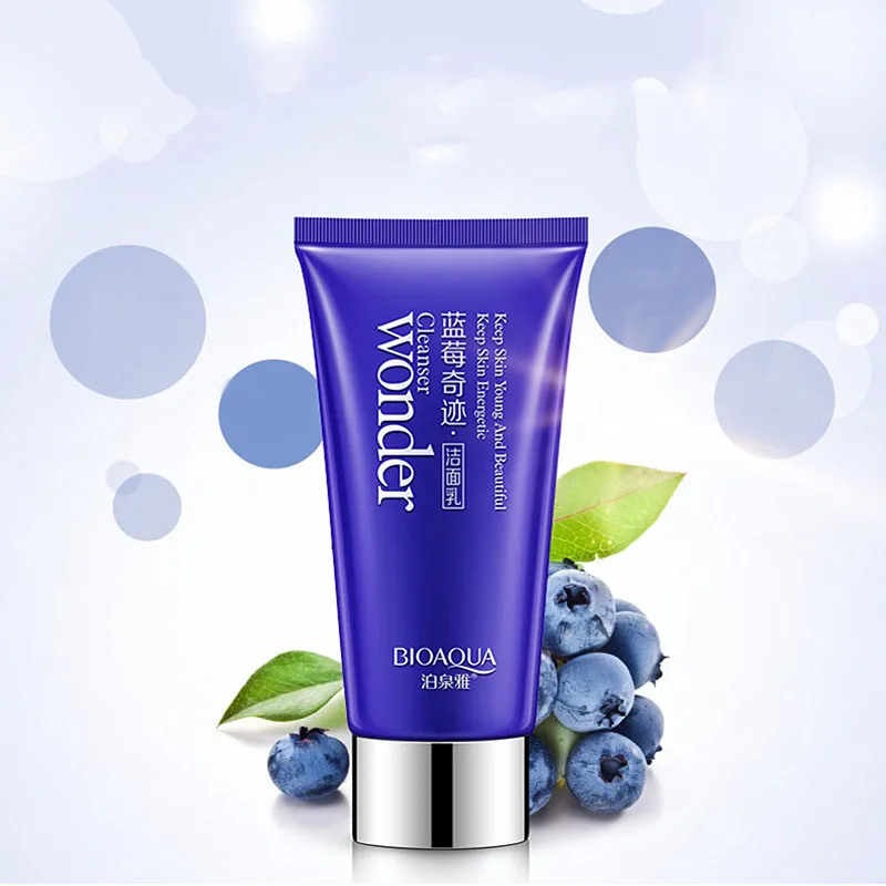 

2Pcs BIOAQUA Blueberry Facial Cleanser Plant Extract Rich Foaming Facial Cleansing Moisturizing Oil Control Face Skin Care