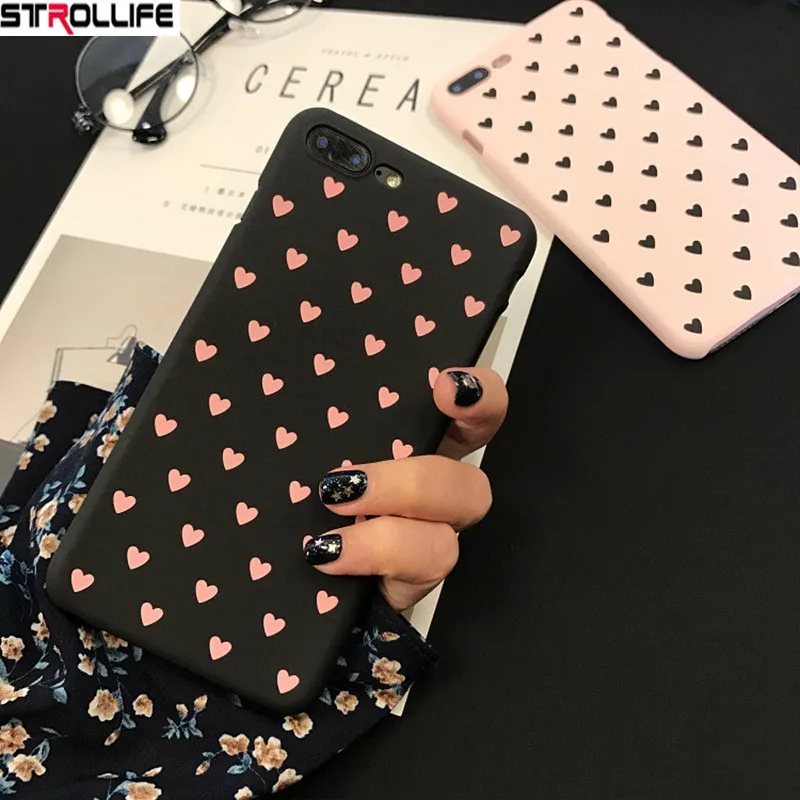 STROLLIFE Cartoon Love Heart Phone Cases For iPhone 6 6s case Ultra thin Frosted Hard PC Back Cover 6Plus 6sPlus Capa |
