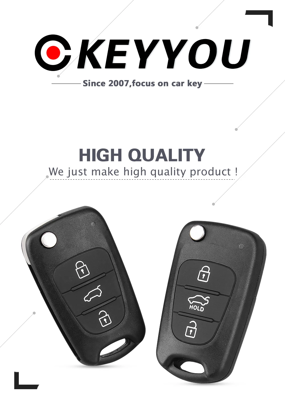 KEYYOU ключ 3 кнопки для Hyundai Avante, elantra I30 I40 I20 IX35 Флип складной дистанционный ключ для автомобиля чехол Uncut пустой с логотипом