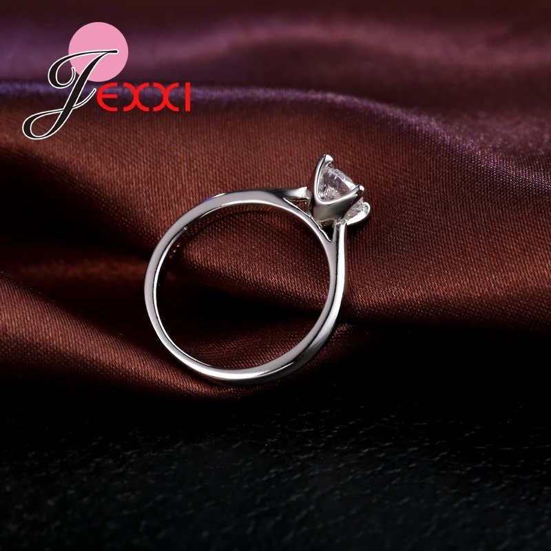 CharmingJewelry модные 925 пробы серебряные кольца женщина леди CZ Кристалл кольцо на