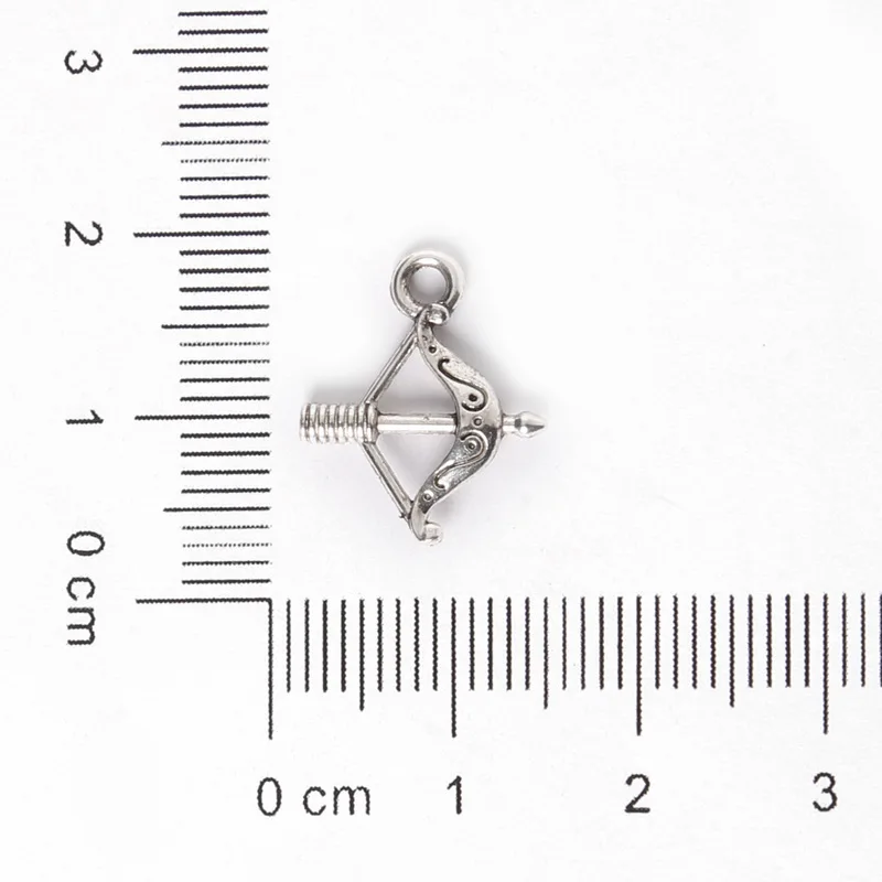 Подвески в виде банта и стрелы винтажные 22 шт. 14x16 мм из цинкового сплава античные