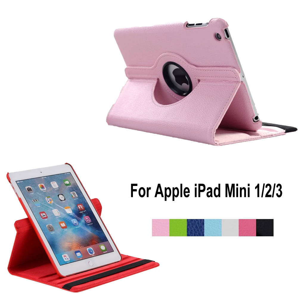 Для Apple iPad Mini 1 2 3 7 9 дюйма Планшет ПУ смарт вращение на 360 Градусов Держатель