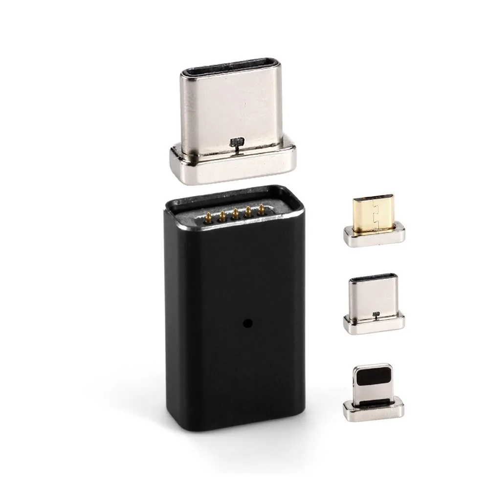Магнитный Micro USB Женский к type C/для Lightning/Micro Мужской соединитель конвертер USB-C Android Магнитный телефонный адаптер металлический штекер