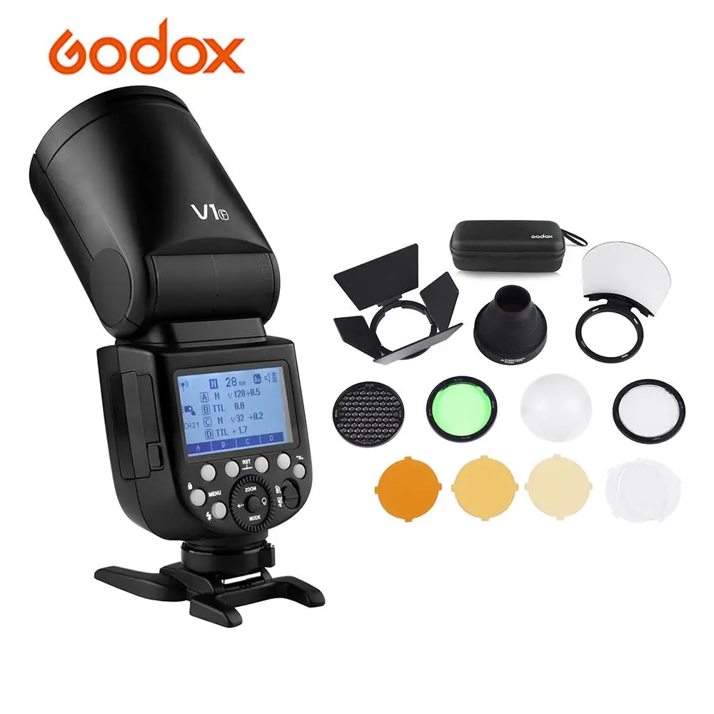 Godox V1F камера вспышка с AK R1 Карманный светильник для вспышки комплект