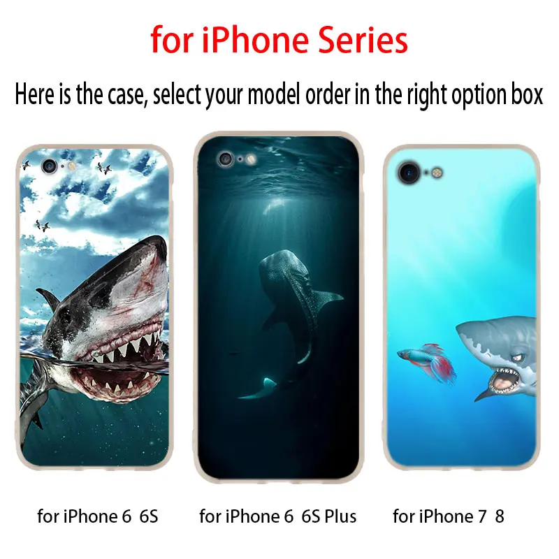 Океан в виде пасти акулы рыбы мягкий чехол для iPhone 12 11 Pro X XS Max XR 8 7 6 Plus 5s SE 2020 S 1 мини