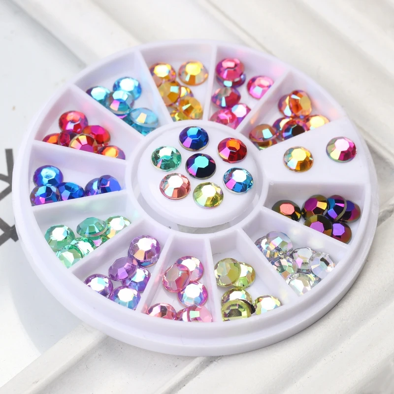 3D украшения для дизайна ногтей безобидные из страз колесо камней принадлежности