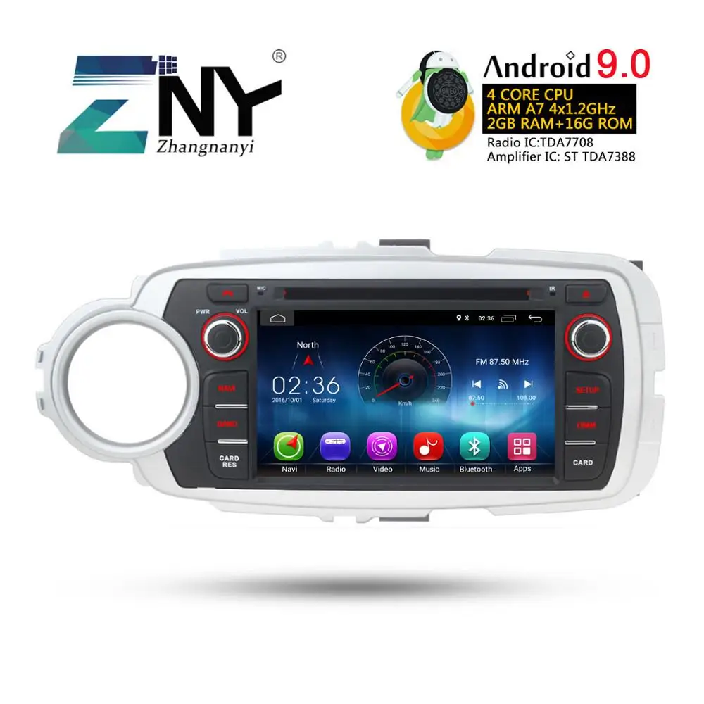 7 &quotHD Android 9 0 GPS для автомобиля стерео Toyota Yaris 2012 2013 2014 2015 2016 2017 Авто Радио FM видео