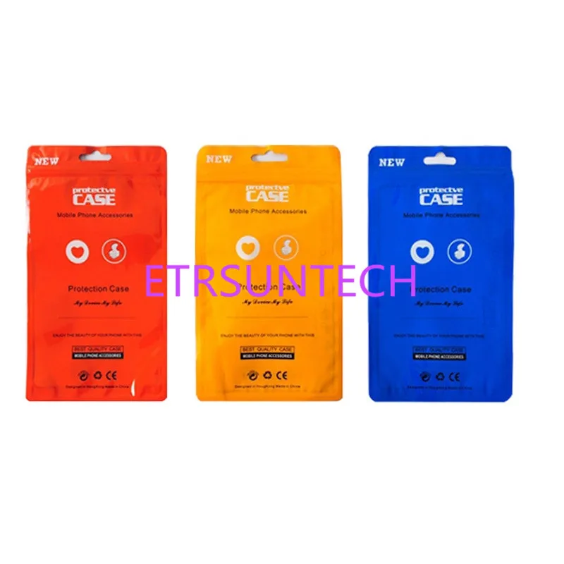 

6000Pcs/Lot 12*21cm 4 colors Plastic Self seal Cell Phone Case Bags Mobile Phone Shell Packaging Zipper Pack For 7 plus