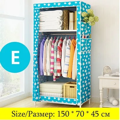

Non-woven Cloth Wardrobe Baby Storage Cabinet Folding Steel individual Closet Bedroom Furniture