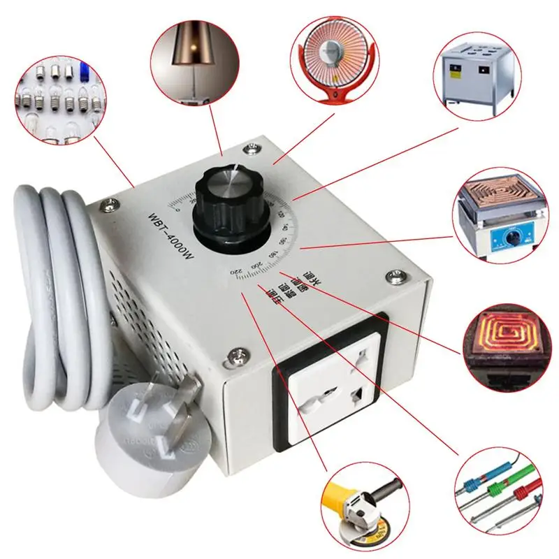 Новое поступление 4000 Вт переменный ток 220 В регулятор переменного напряжения для скорости вентилятора двигателя регулятор температуры
